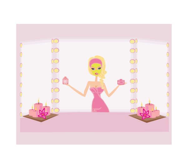 可爱的女人在擦保湿霜图片下载