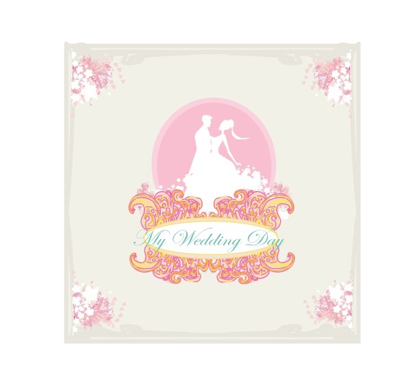 舞厅舞者剪影-婚礼请柬图片下载