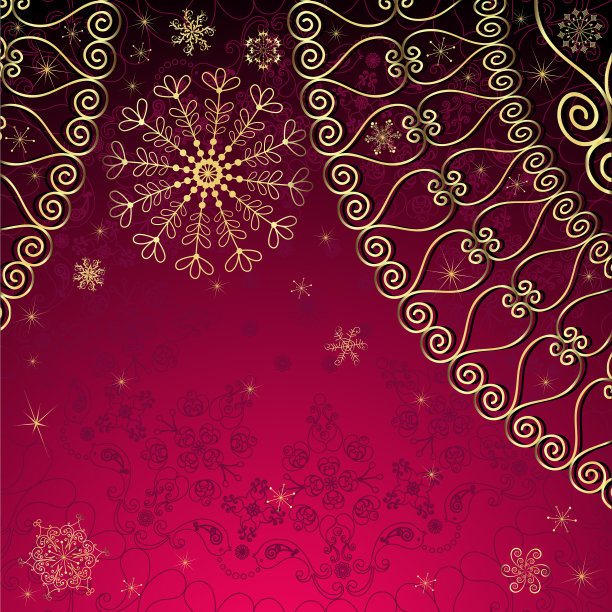 圣诞金色和紫色相框图片下载