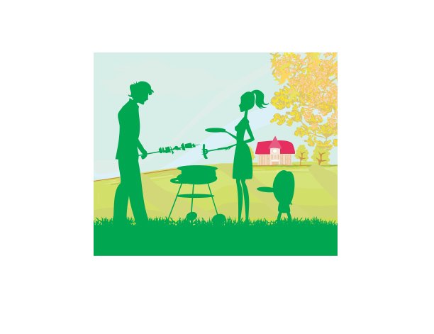 一个家庭在公园野餐图片下载