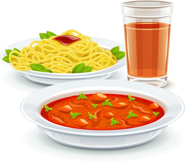 套餐菜单上有汤意大利面图片下载