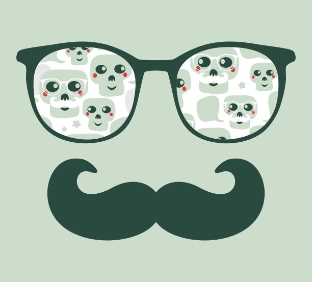 复古太阳镜与反射潮人图片下载