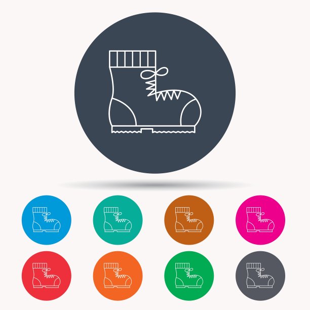 靴子图标徒步或工作鞋标志图片下载