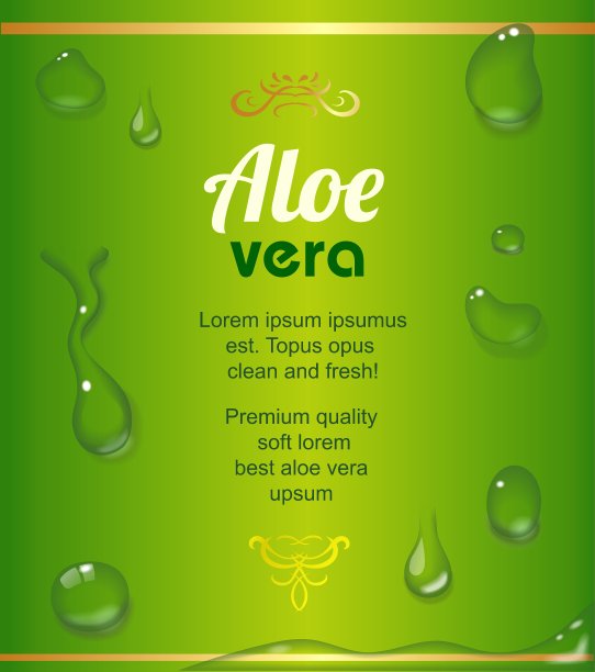 芦荟汁滴元素的绿色新鲜图片下载