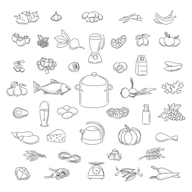 食物涂鸦图标集图片下载