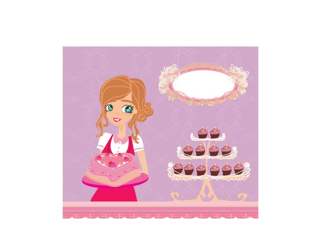 面包店的漂亮售货员图片下载