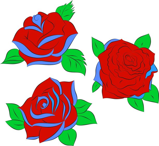 一套四朵玫瑰图片下载