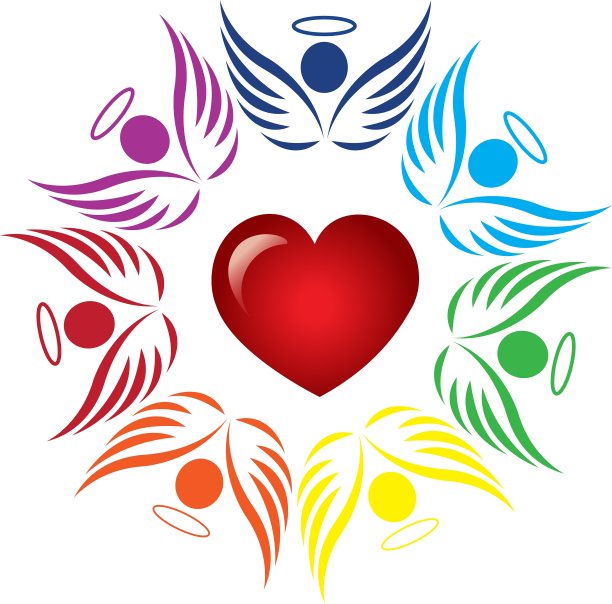 团队天使绕心标志图片下载