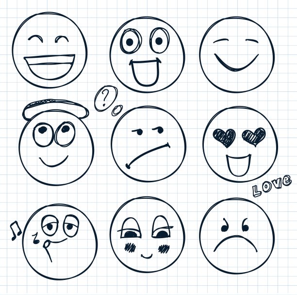 一套手绘面孔情绪图片下载