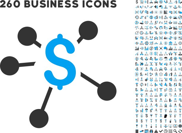 金钱分配图标与平面设置图片下载