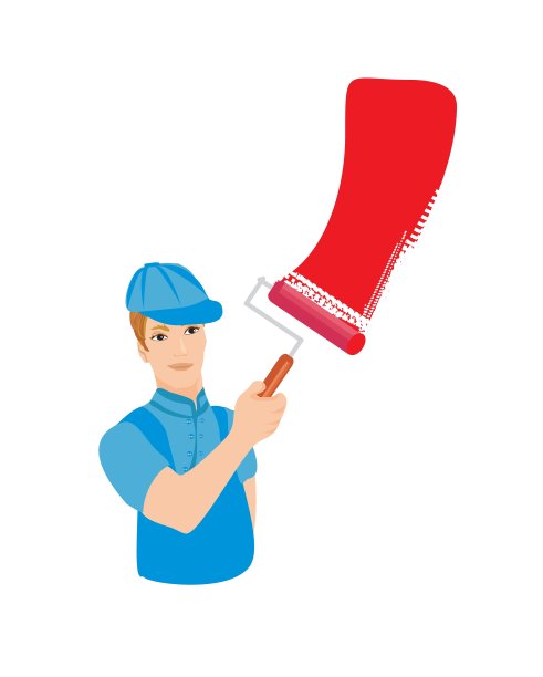 专业微笑画家隔离白色图片下载