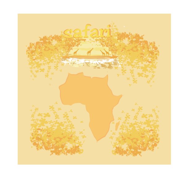 Grunge背景与长颈鹿剪影上图片下载