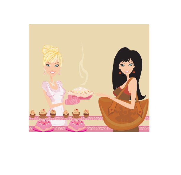 一位女士在面包店买蛋糕图片下载