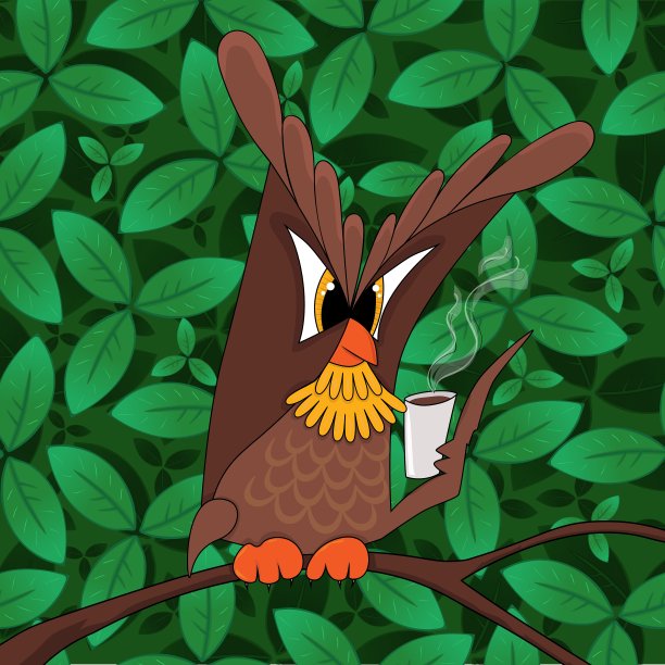 卡通猫头鹰EPS10图片下载