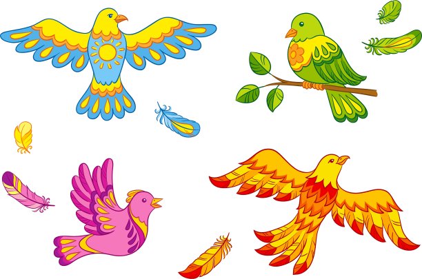 幻想中的鸟类和羽毛图片下载