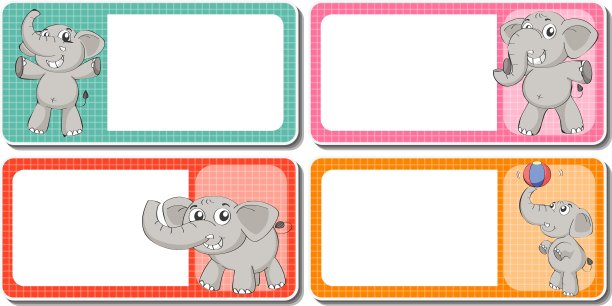 标签设计与灰色大象图片下载