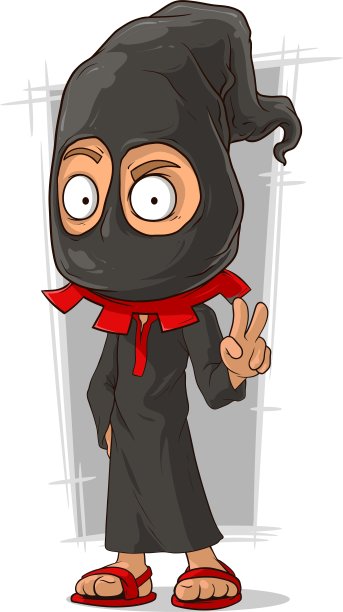 卡通滑稽的刽子手在黑色面具图片下载