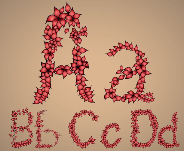 字母表中的字母A B C D图片下载