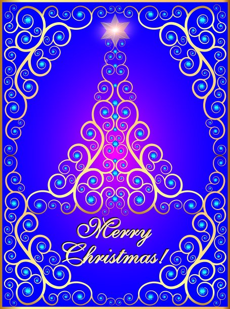 贺卡与装饰树图片下载