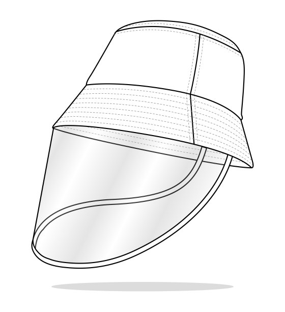 水桶帽与塑料透明面盾矢量图片下载