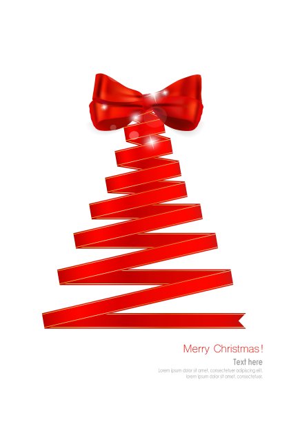 风格化丝带圣诞树图片下载