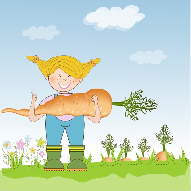 园丁收获胡萝卜图片下载