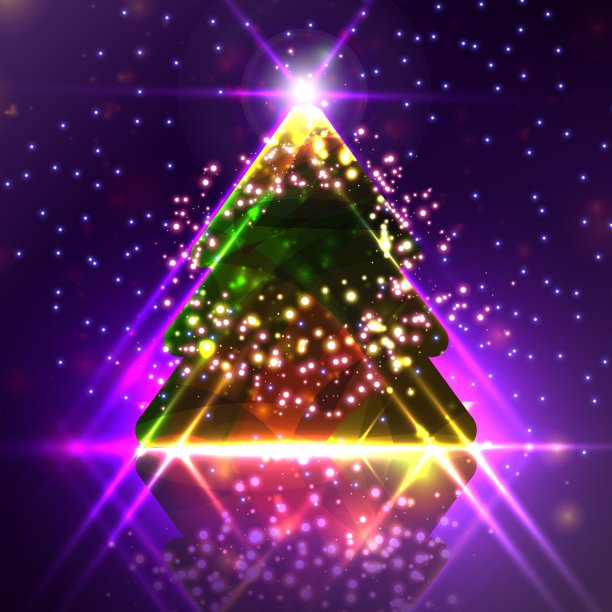 摘要圣诞树上五彩缤纷的背景图片下载