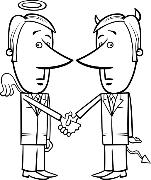 天使和魔鬼商人卡通图片下载