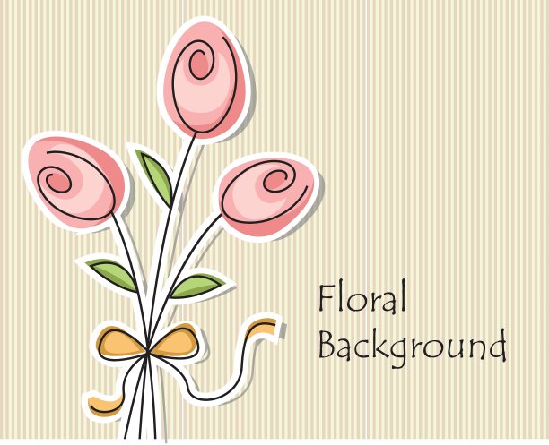 背景有三朵抽象的花图片下载