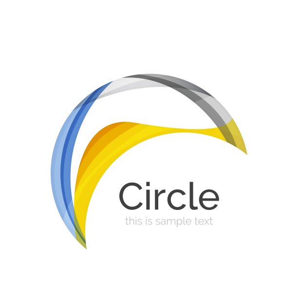 圆形标志透明重叠漩涡形状图片下载