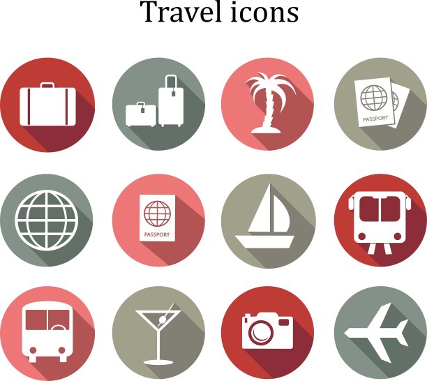旅游标志套装图片下载