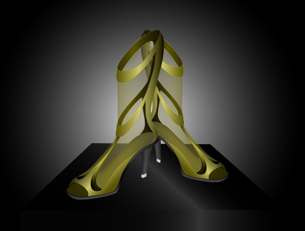 金色高跟鞋凉鞋图片下载