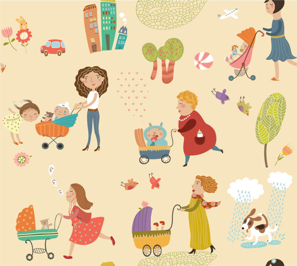 母亲和婴儿的模式图片下载