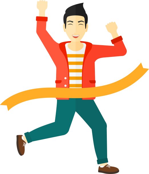 商人冲过终点线图片下载