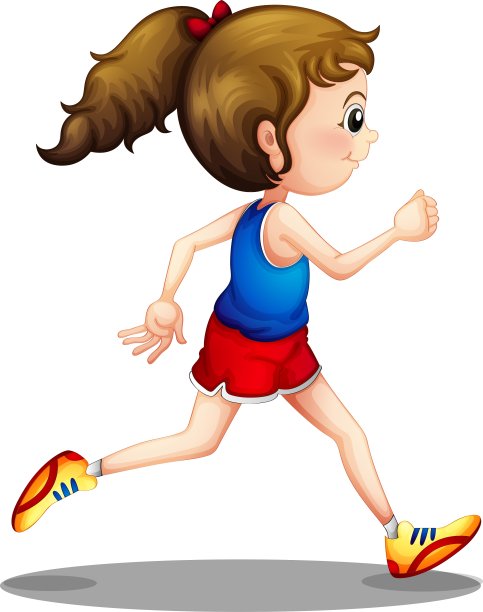 一个年轻的女孩在跑步图片下载