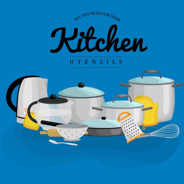 厨房用品图标设置卡通厨房图片下载