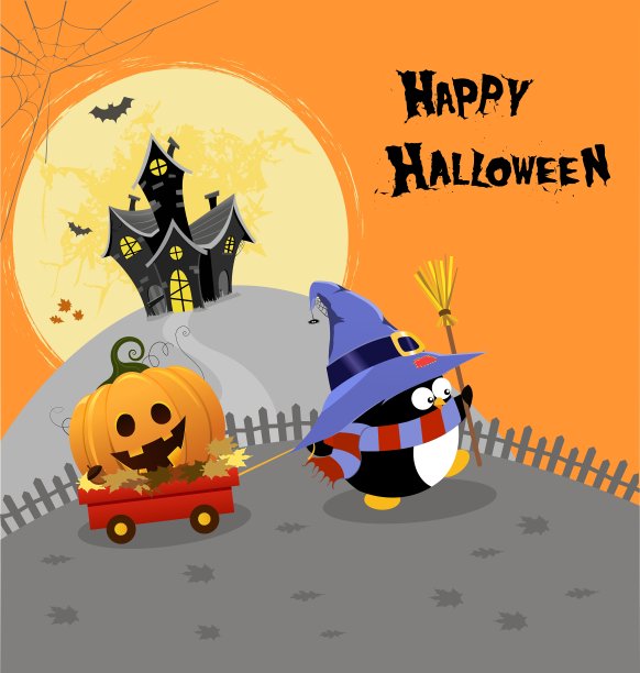 万圣节的南瓜企鹅图片下载