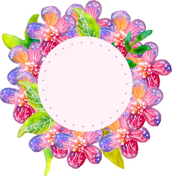 水彩花卉框架图片下载