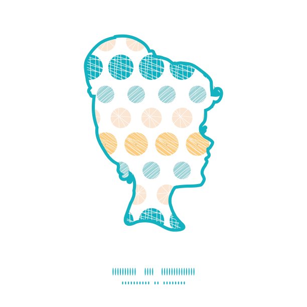 纹理圆圈条纹抽象女孩肖像图片下载