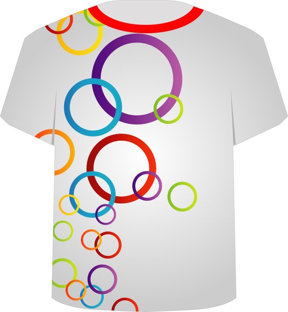 T恤模板-彩色戒指图片下载