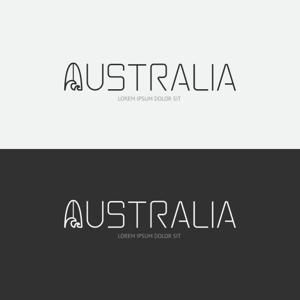 字母澳大利亚设计概念与平面标志图片下载