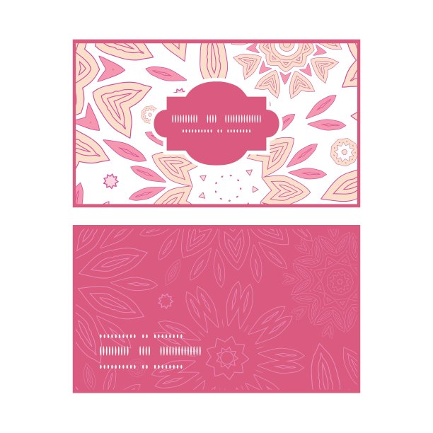 粉红色抽花横框图案图片下载