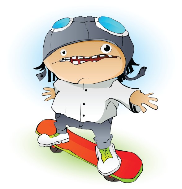 卡通滑板者图片下载