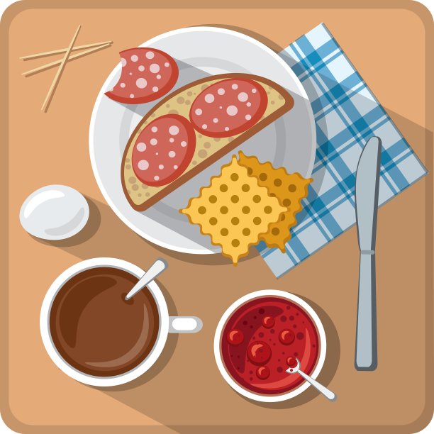 早餐餐桌上图片下载