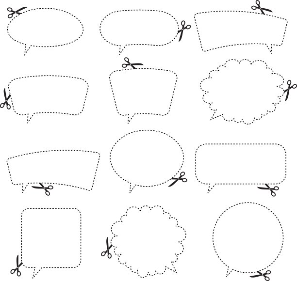 剪刀和语音泡泡图片下载