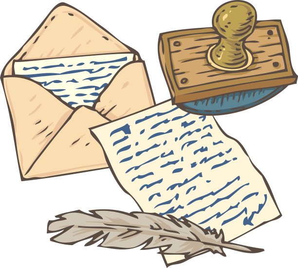 老式手写页信封鹅毛笔和图片下载