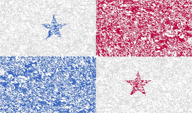 带有古老纹理的巴拿马国旗图片下载