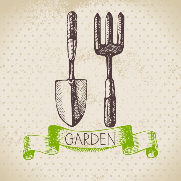 复古素描园艺背景图片下载