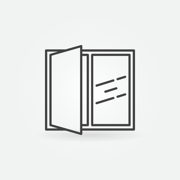 打开的窗户线条图标图片下载