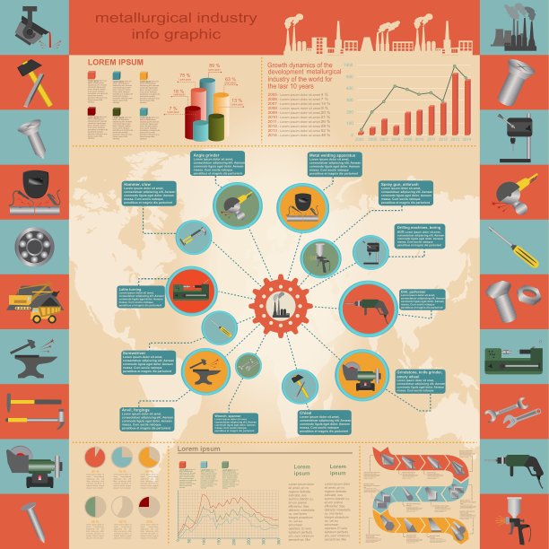 一套冶金元件和工具图片下载